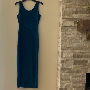 Teal Velvet Dress